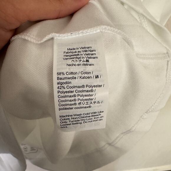 J.Crew Performance Polo Shirt Mens M White Pullover Coolmax Short Sleeve Stretch - Picture 7 of 8